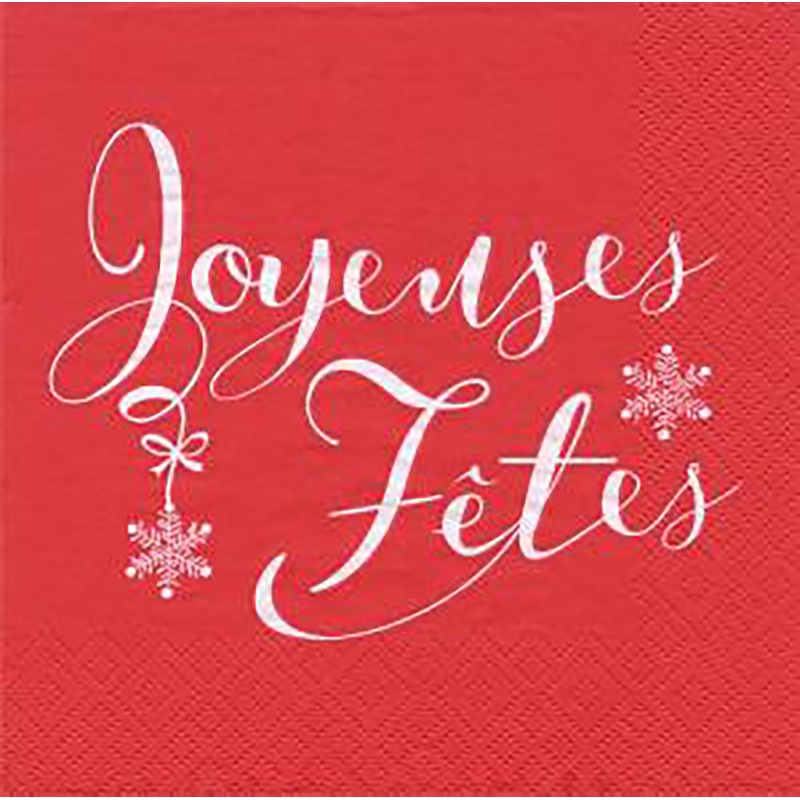 Christmas 20 Luncheon Napkins – Red Joyeuses Ftes 13x13in