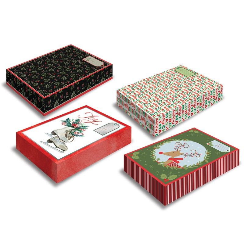 Christmas 4 Foldable Gift Boxes 8×1.2x11in