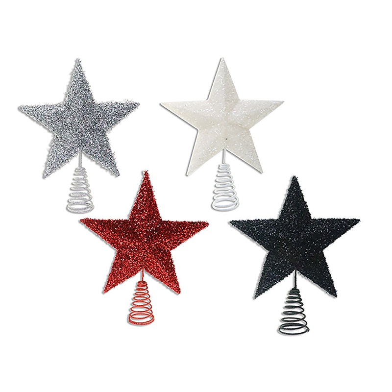Christmas Confetti Glitter Star Tree Topper 9.87x9in