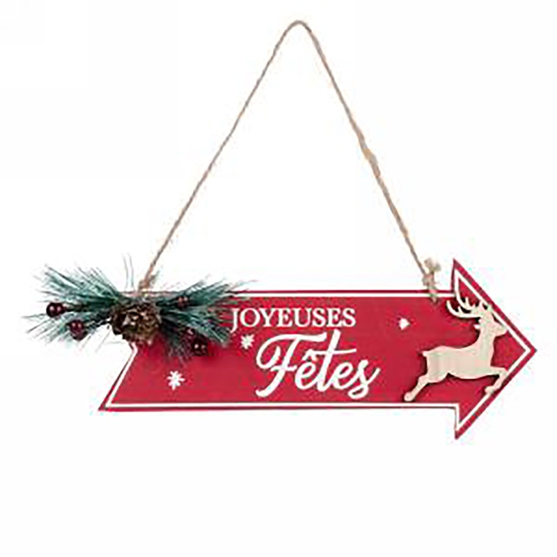 Christmas Hanging Red Arrow Plaque  Joyeuses Ftes