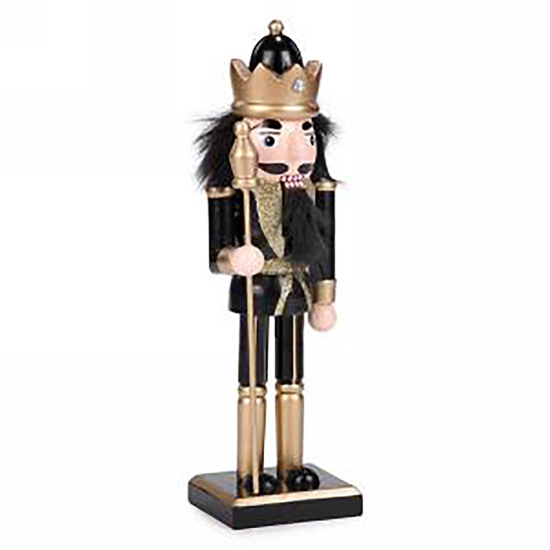 Christmas Nutcracker Black and Gold 10in