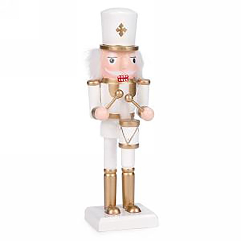 Christmas Nutcracker White and Gold 10in