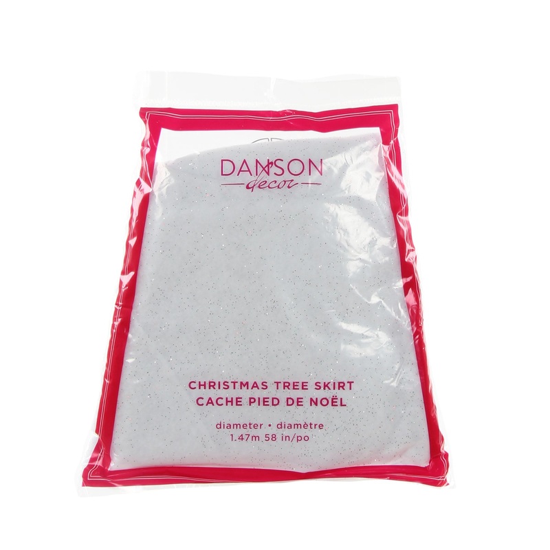 Christmas Sparkle Cotton Tree Skirt White 58in dia.