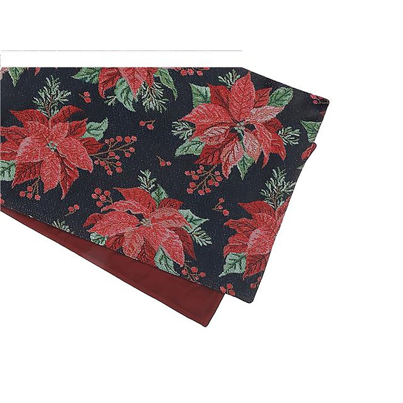 Christmas Tapestry Table Runner – Poinsettia 13x54in