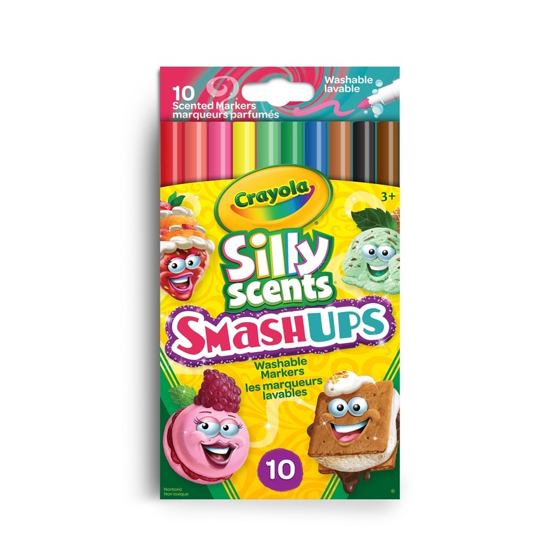 Crayola Silly Scents 10 Smashups Markers – Washable and Nontoxic 3+