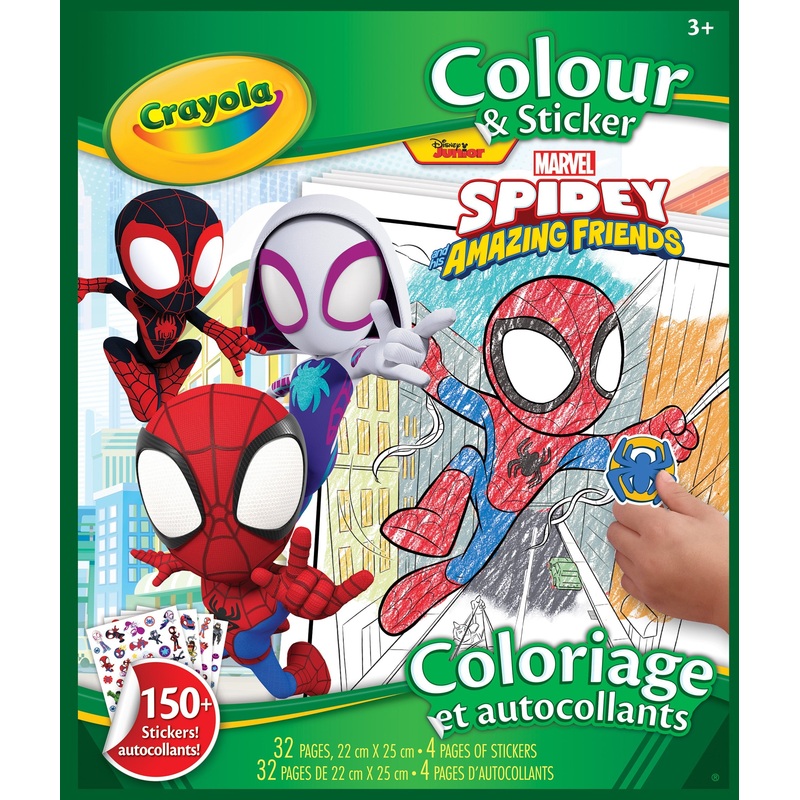 Crayola Spidey Coloring Book with Stickers – 32 Pages 3+ 8.5x10in
