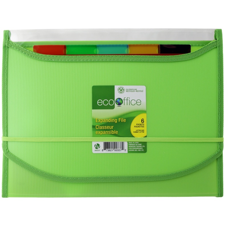 EcoOffice Expanding Top View File 6 Pockets 13×9.5x1in