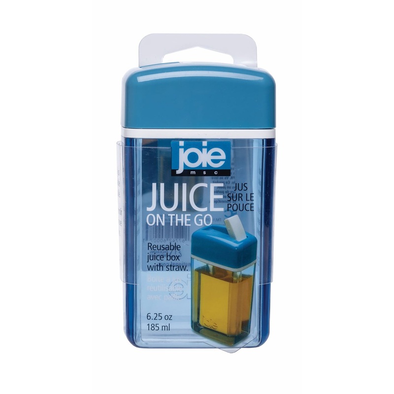 Joie On the Go Reusable Juice Box with Straw – Plastic 5×2.75×1.75in 6.25oz