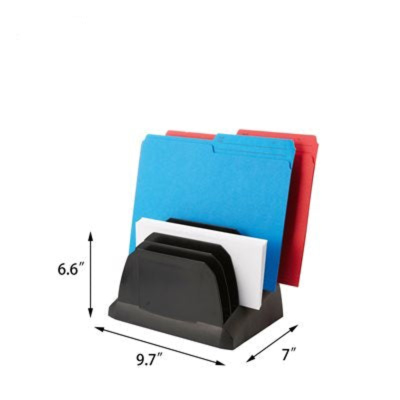 Storex Vertical File Holder – Black Plastic 9.7x7x6.6in