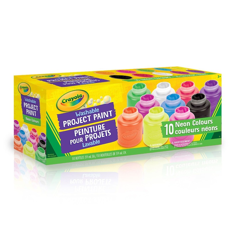 Crayola 10 Paint Jars for Kids – Neon – Washable 59ml