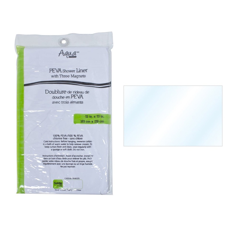 Peva Shower Curtain Liner with 3 Magnets – Clear 70x72in