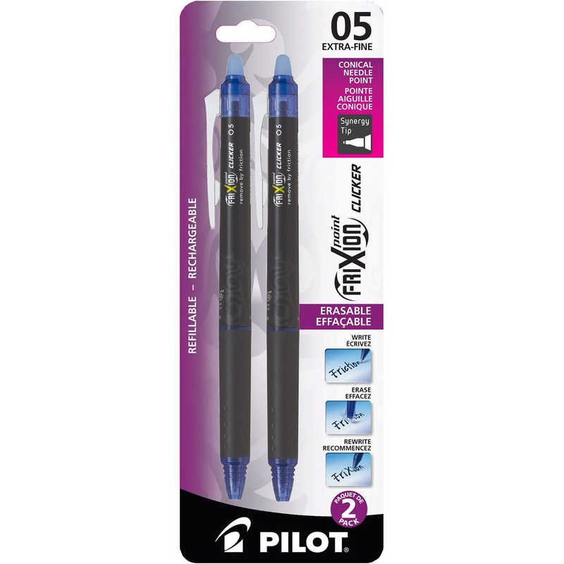 Pilot Frixion 2 Erasable and Retractable Pens – Blue Ink 0.5mm