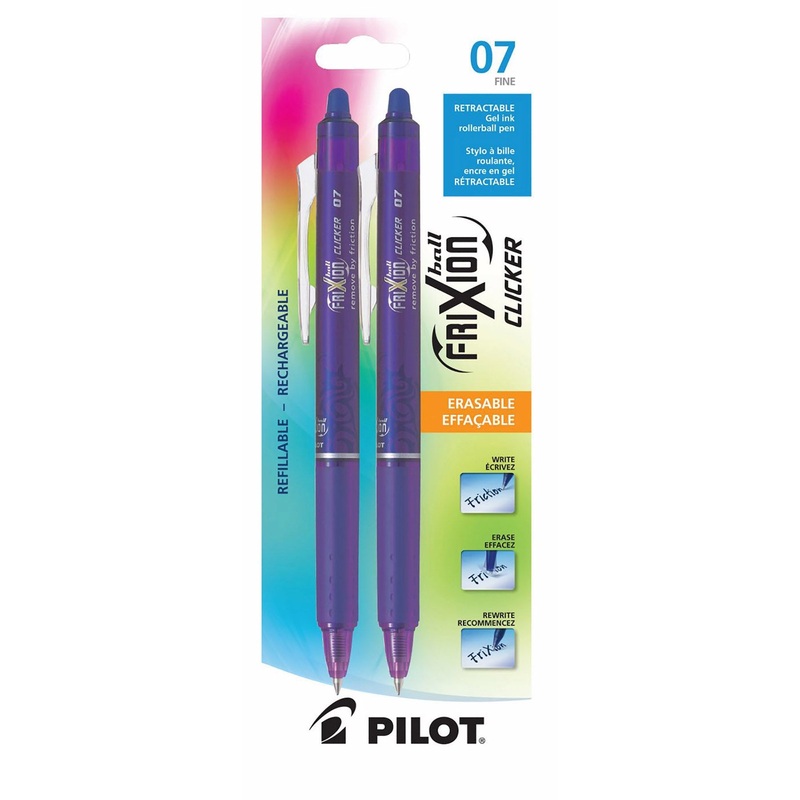 Pilot Frixion 2 Erasable and Retractable Pens – Violet Gel Ink 0.7mm