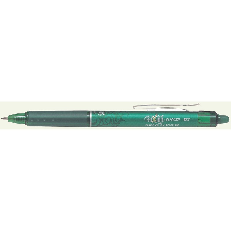 Pilot Frixion Retractable Clicker Pen – Green Ink 0.7mm
