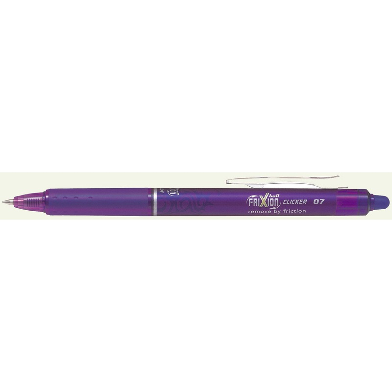 Pilot Frixion Retractable Clicker Pen – Purple Ink 0.7mm