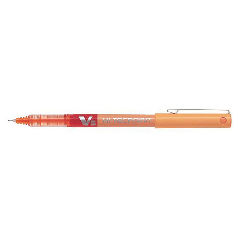 Pilot Hi-Tecpoint Pen with Cap – Orange Ink 0.5mm