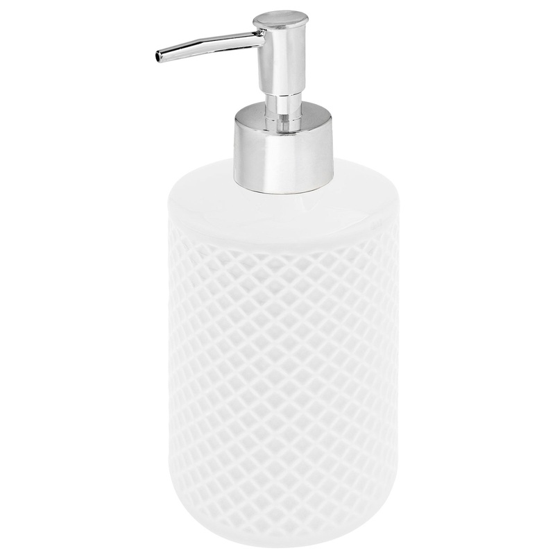Textured Ceramic Soap Pump – White 420ml