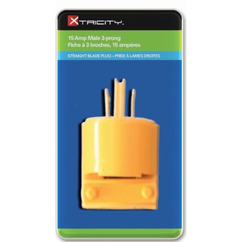 Xtricity 15 Amp Male 3-prong 2.5×1.5in