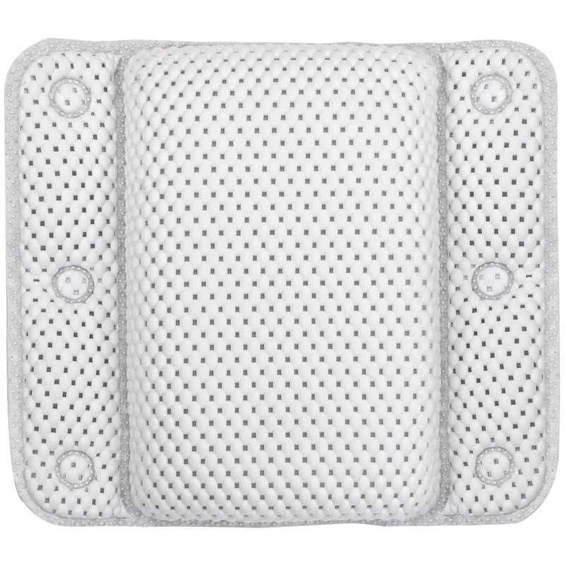 Bath Head Rest Anti-slip 100% PVC – White 11.5x12in