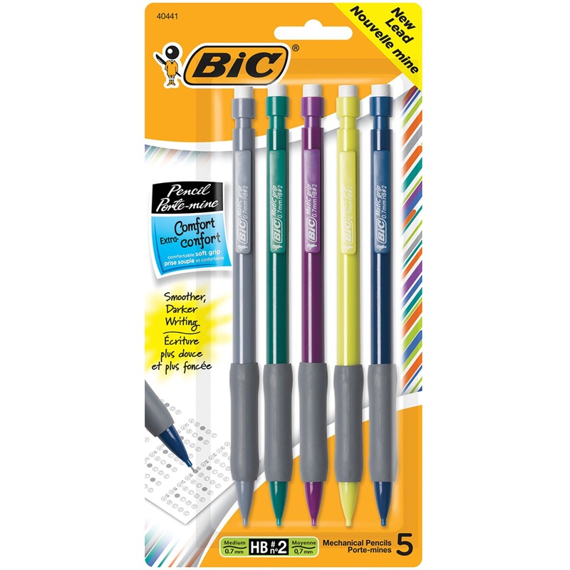 Bic 5 Mechanical Pencils HB2 0.7mm