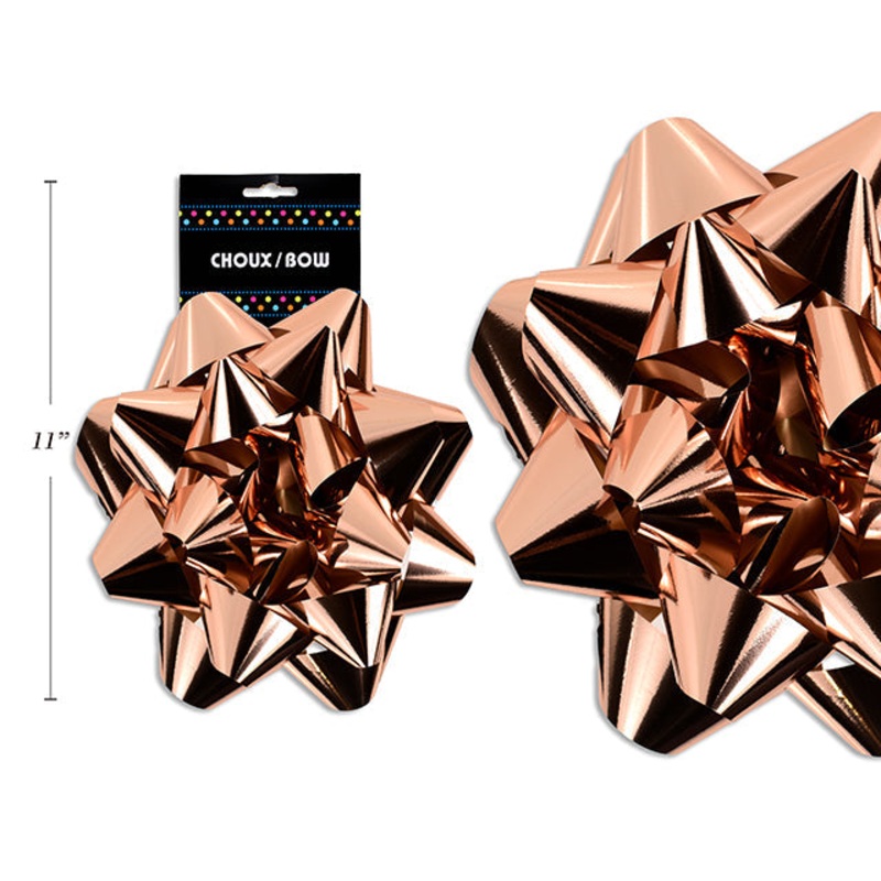 Bow – Metallic Rose Gold 10in