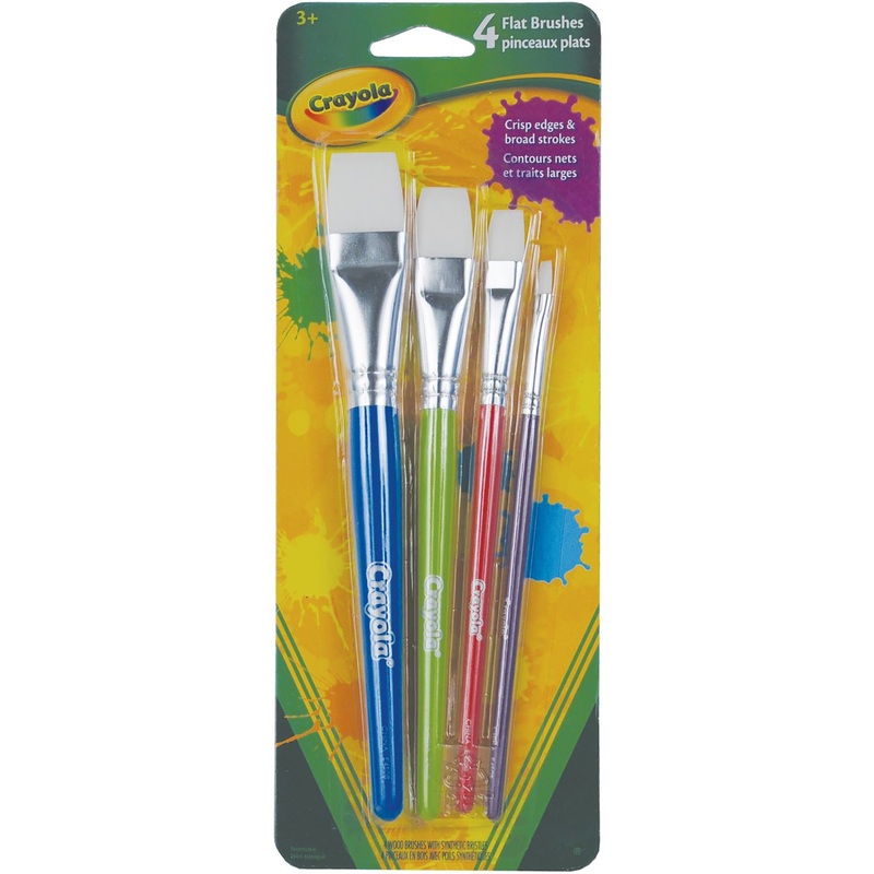 Crayola 4 Paintbrushes – Flat 1/4 to 1in