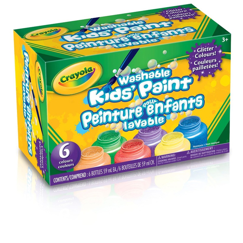 Crayola 6 Paint Jars for Kids – Glitter – Washable 59ml