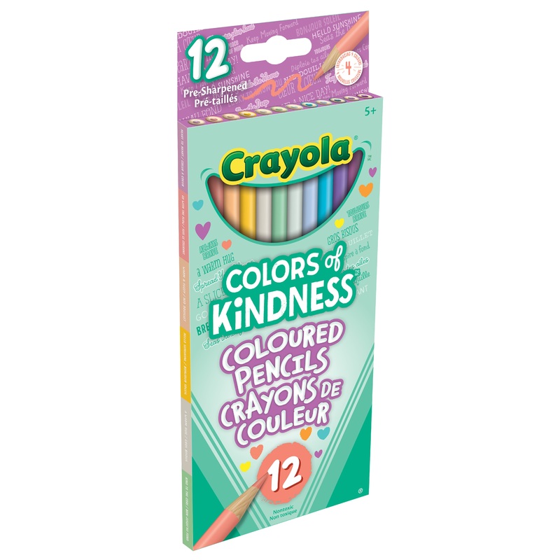 Crayola Colors of Kindness 12 Colored Pencils – Nontoxic 5+
