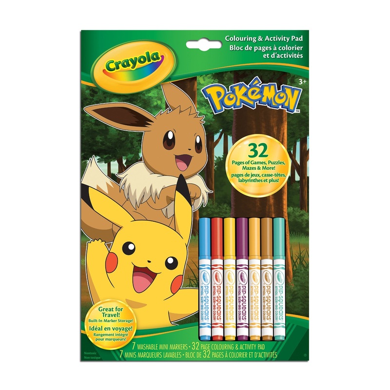 Crayola Pokmon Coloring and Activity Pad with 7 Mini Markers – 32 Pages 3+ 8.5x11in