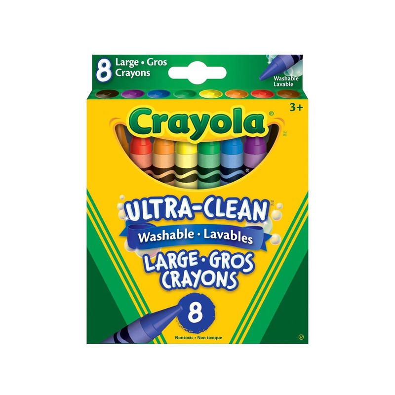 Crayola Ultra Clean 8 Crayons – Washable Large  3.6in