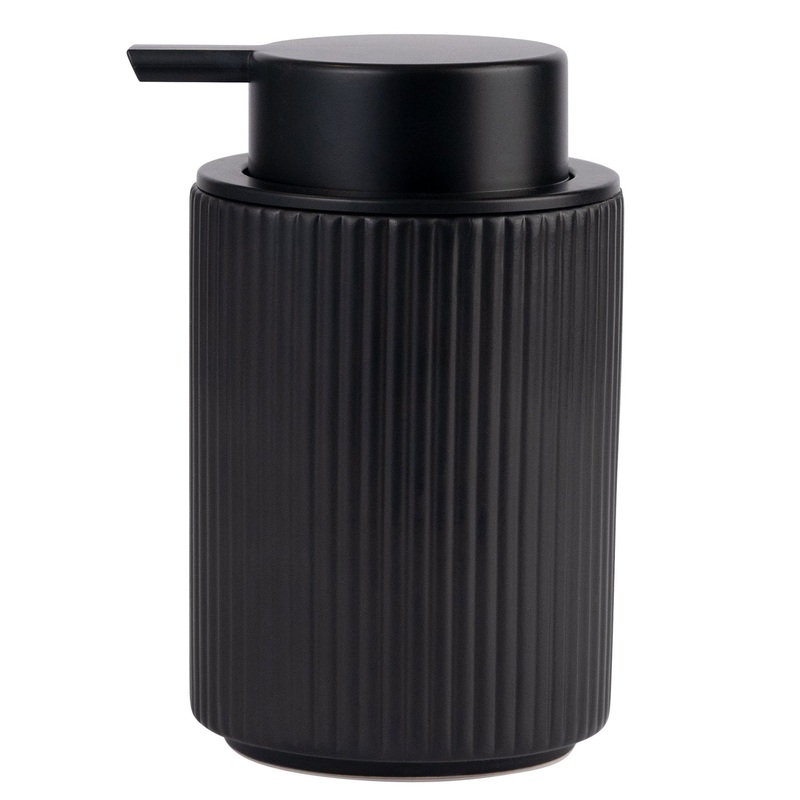 Modern Rib Ceramic Soap Pump – Black 250ml