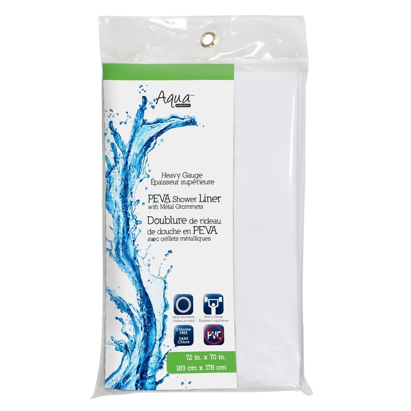Peva Shower Curtain Liner with Metal Grommets – White 70x72in