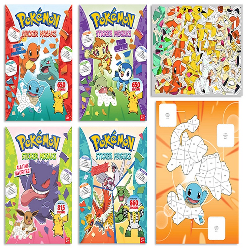 Pokmon Sticker Mosaic Booklet – 12 Pages + 7 Sticker Sheets 8.5x11in Age 3+ VRT