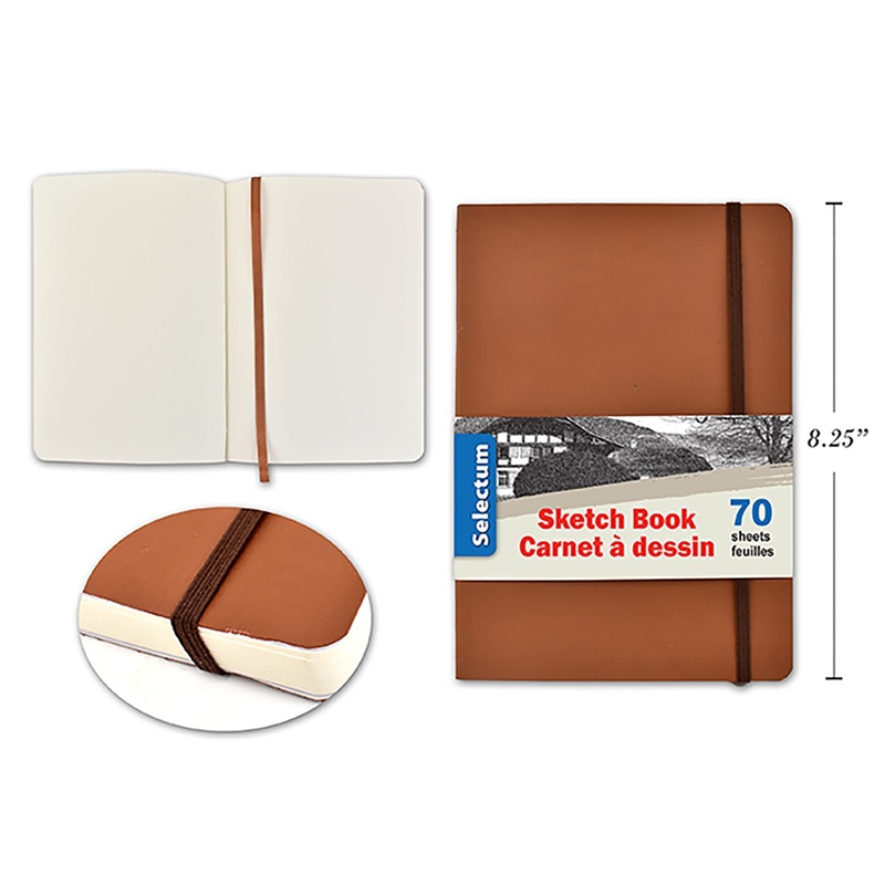Selectum Sketch Book Imitation Leather Soft Cover 70 Plain Sheets 5.8×8.25in