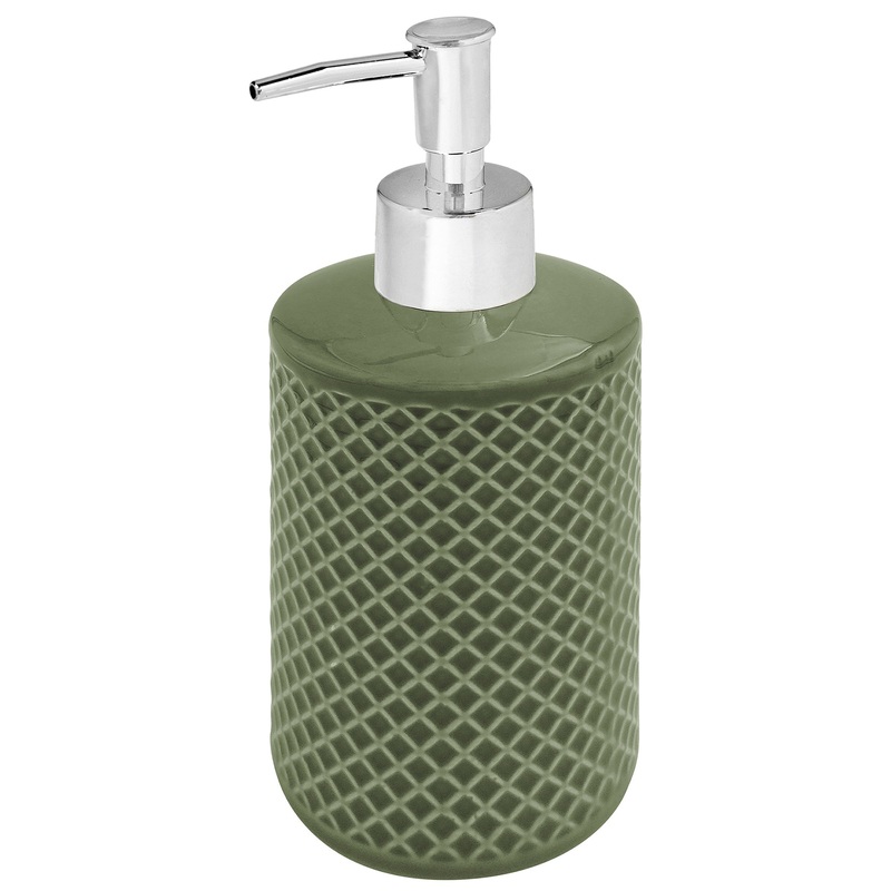 Textured Ceramic Soap Pump – Olive Green 420ml