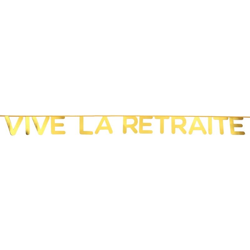 Vive La Retraite Gold Banner on Ribbon 5x98in