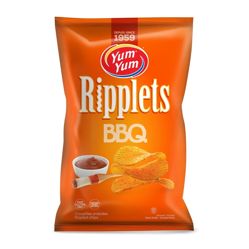 Yum Yum Ripplets BBQ Potato Chips 200g