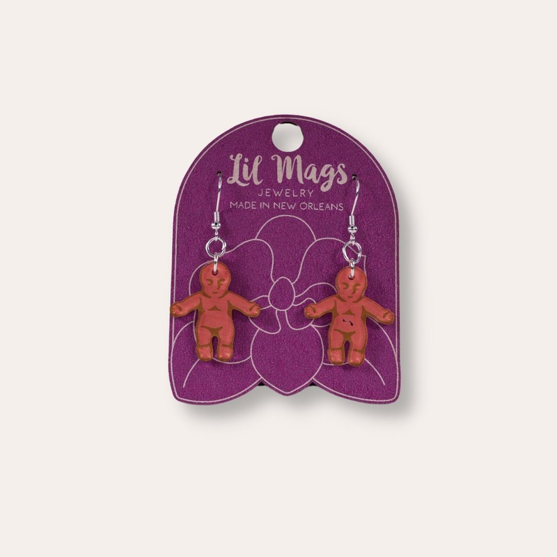 King Cake Baby Earrings|Ivory King Cake Baby|Ebony King Cake Baby