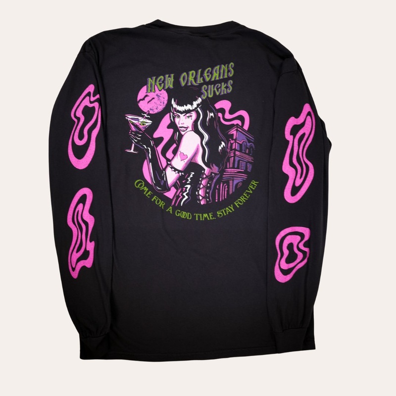 New Orleans Sucks Long Sleeve|Unisex Small|Unisex Medium|Unisex Large|Unisex X-Large|Unisex XX-Large|Unisex 3X-Large|Cotton