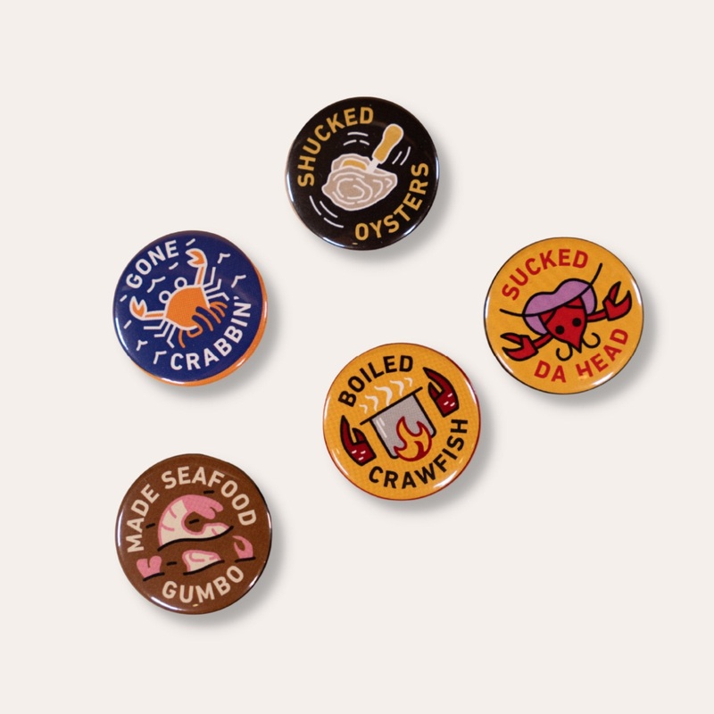 NOLA Merit Badges – Seafood Button Set
