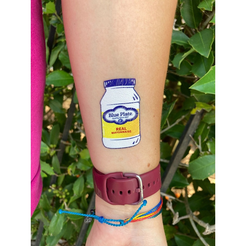 Blue Plate Mayo Temporary Tattoo