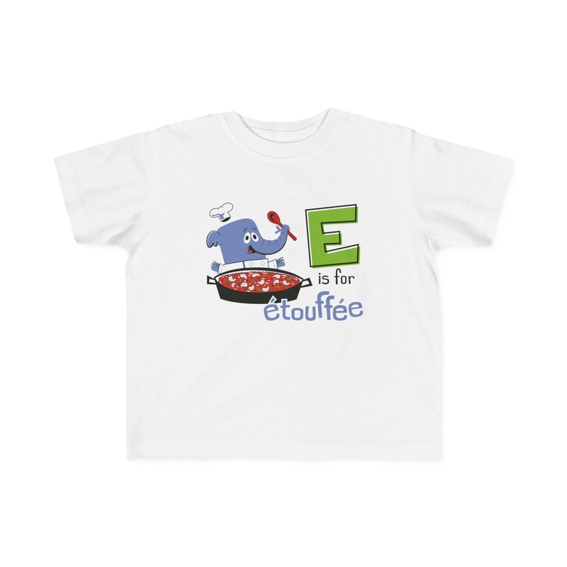 E is for touffe Toddler|White|2T|3T|4T|5-6T