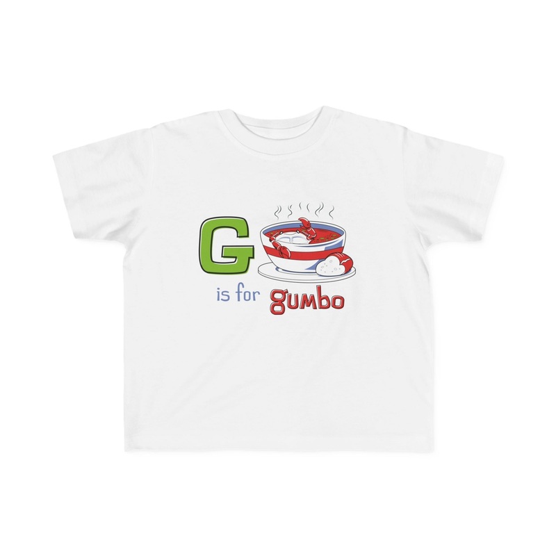 G is for Gumbo Toddler|White|2T|3T|4T|5-6T