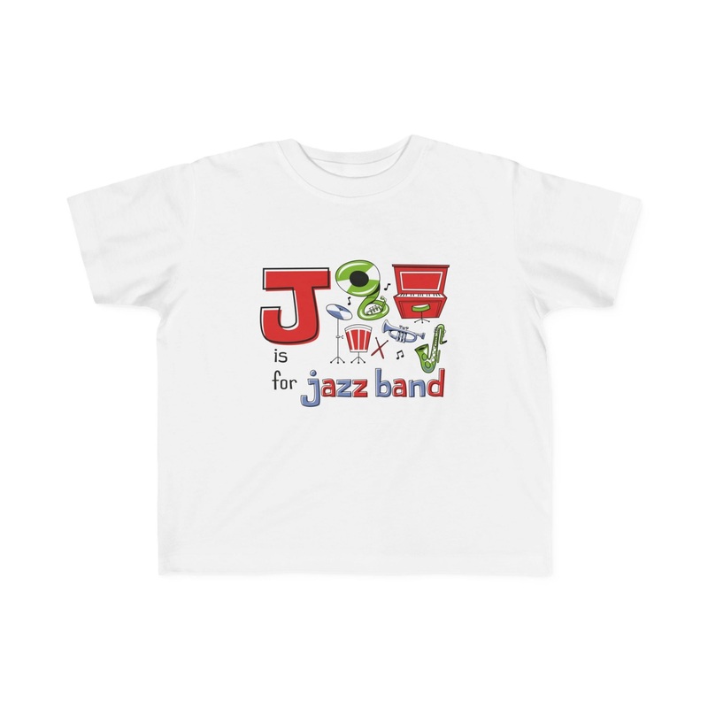 J is for Jazz Band Toddler|White|2T|3T|4T|5-6T