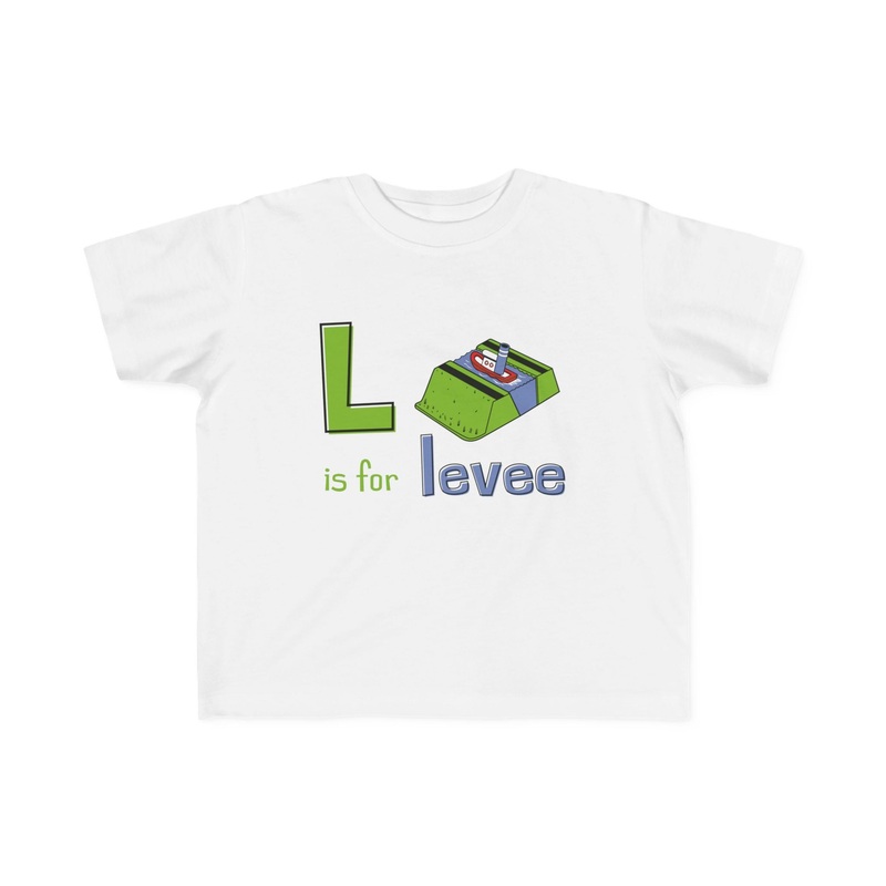 L is for Levee Toddler|White|2T|3T|4T|5-6T