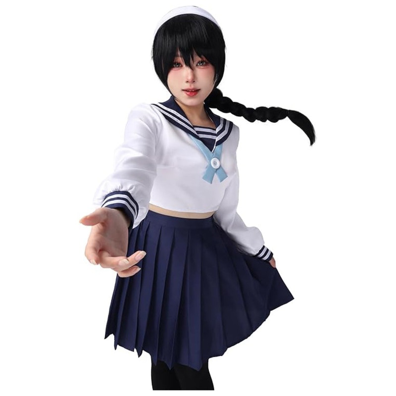 Amanai Riko Cosplay Costume Women’s US Size Schoolgirl Uniform with Headwear Tights