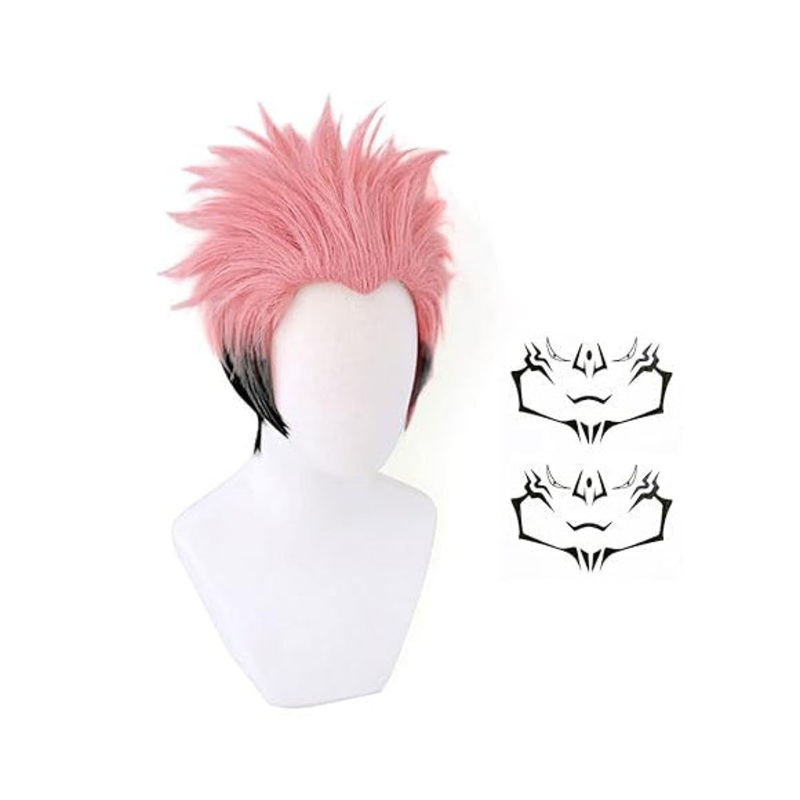 DAZOCS Yuji Itadori Cosplay Wig for Anime Costume Pink