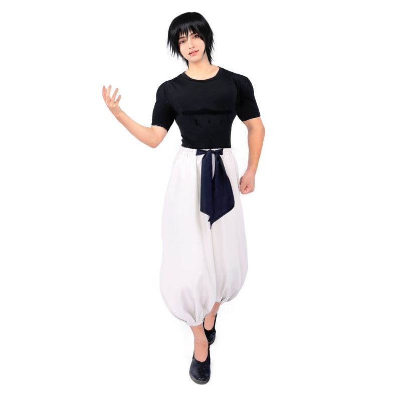 Gojo Satoru/Fushiguro Toji Black Shirt and Grey Baggy Pants with Black Belt
