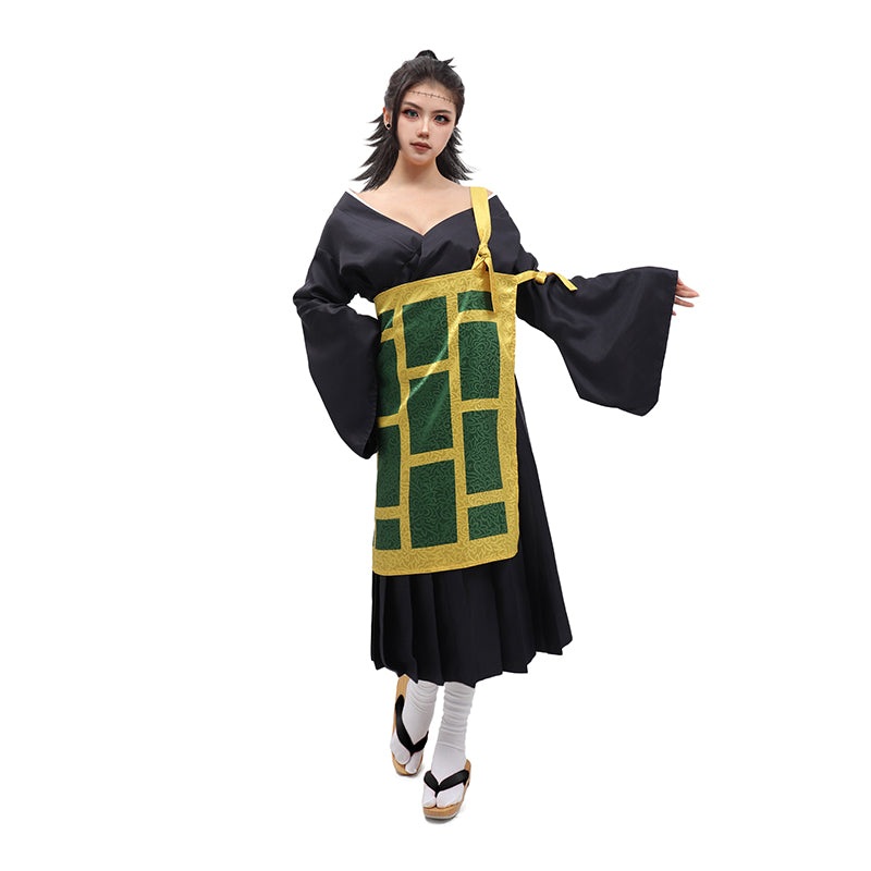 Kenjaku Women JJK Cosplay Costume Full Set with Cassock Geto Suguru Kasaya Robe Dress Kimono Anime Outfits Suit for Halloween