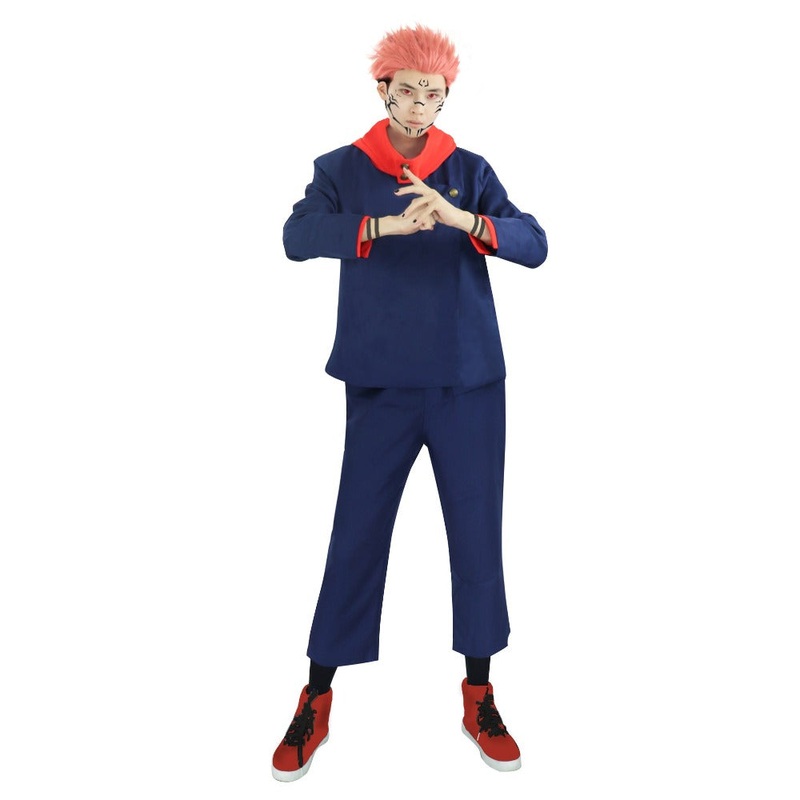US Size Yuji Cosplay Costume Hooded Jacket Pants